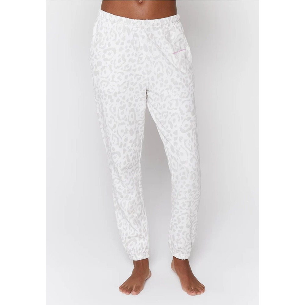 Spiritual Gangster Jogger Pull On Animal Print Leopard Medium Cream Sweatpant
